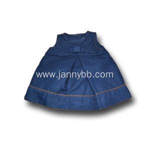 baby girl dark blue denim sleeveless dress